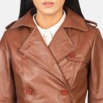 Women's Alice Brown Double Breasted Leather Coat