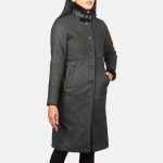 Women's Alina Shearling Black Leather Coat
