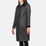 Women's Alina Shearling Black Leather Coat