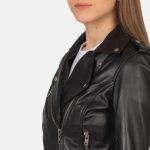 Women's Alison Black Leather Biker Jacket