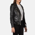 Women's Alison Black Leather Biker Jacket