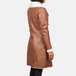 Women's Amie Brown Double Breasted Shearling Leather Coat
