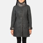 Women's Erica Shearling Black Leather Coat