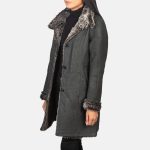 Women's Erica Shearling Black Leather Coat