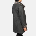 Women's Erica Shearling Black Leather Coat
