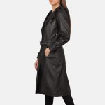 Women's Fixon Hooded Brown Trench Coat