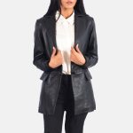 Women's Marilyn Black Leather Blazer
