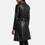 Women's Moonlight Black Leather Trench Coat
