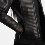 Women's Nexi Quilted Black Leather Jacket
