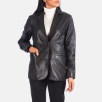 Women's Norma Brown Leather Blazer