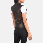Women's Rayne Moto Brown Leather Vest