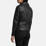 Women's Rumy Black Leather Biker Jacket