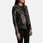 Women's Rumy Distressed Brown Leather Biker Jacket