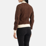 Women's Sasha A1 Mocha Suede Leather Bomber Jacket