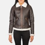 Women's B-3 Brown Leather Bomber Jacket
