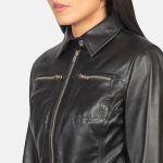Women's Tomachi Black Real Sheepskin Leather Jacket