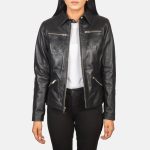 Women's Tomachi Black Real Sheepskin Leather Jacket