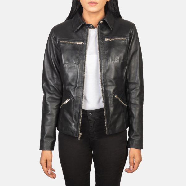 Women's Tomachi Black Real Sheepskin Leather Jacket