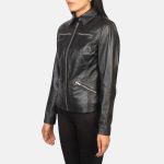 Women's Tomachi Black Real Sheepskin Leather Jacket
