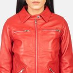 Women's Tomachi Red Real Sheepskin Leather Jacket