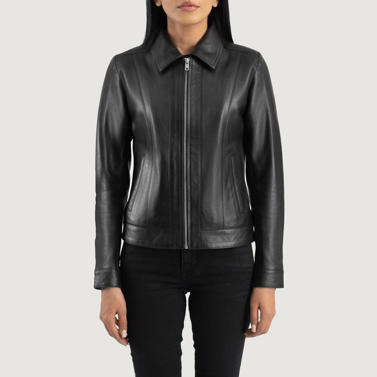 Women's Vixen Black Classic Collar Leather Jacket
