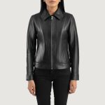 Women's Vixen Black Classic Collar Leather Jacket