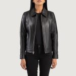 Women's Vixen Black Classic Collar Leather Jacket