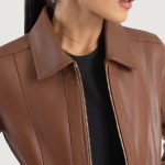 Women's Vixen Brown Classic Collar Leather Jacket