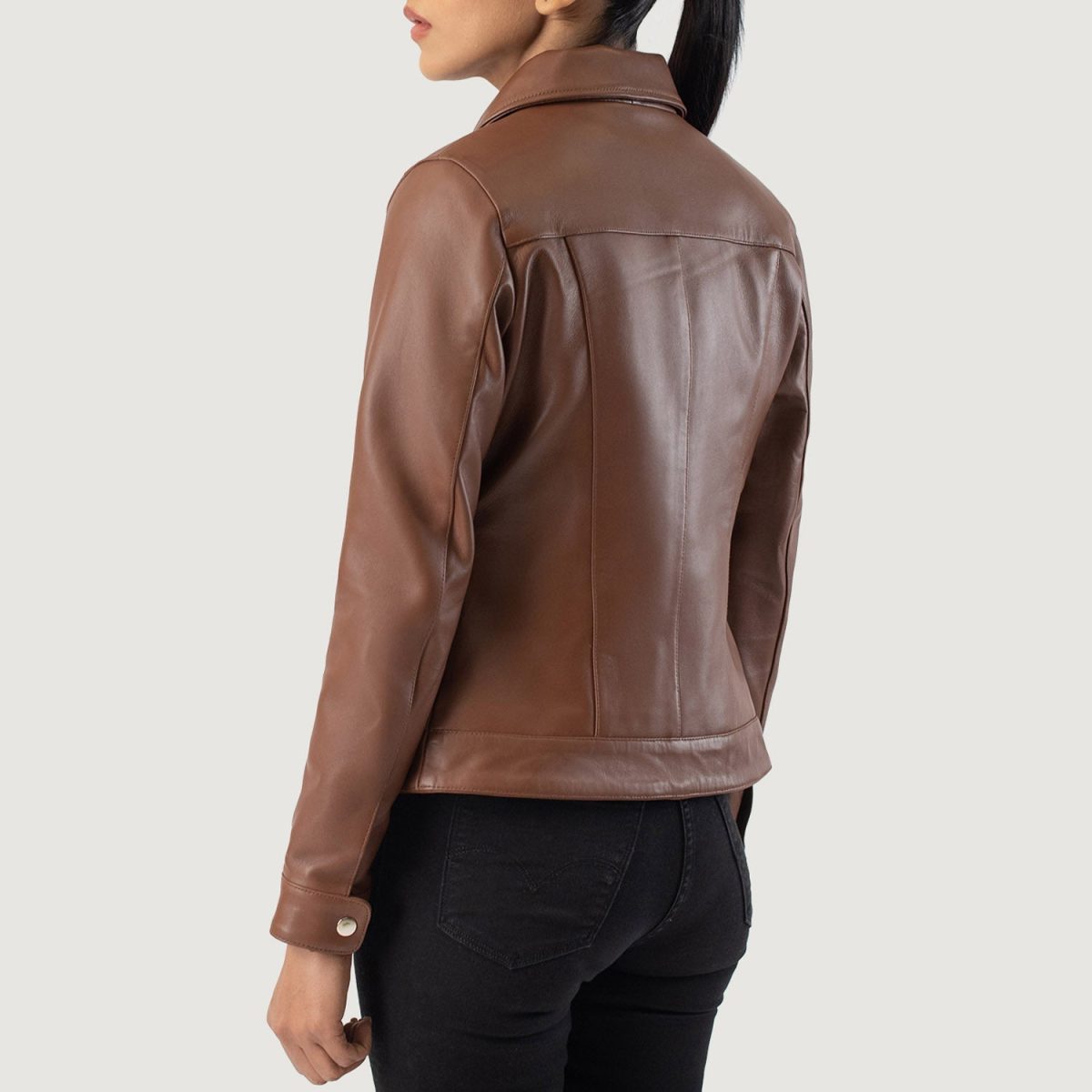 Women's Vixen Brown Classic Collar Leather Jacket