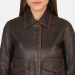 Women's Westa A-2 Brown Leather Bomber Jacket