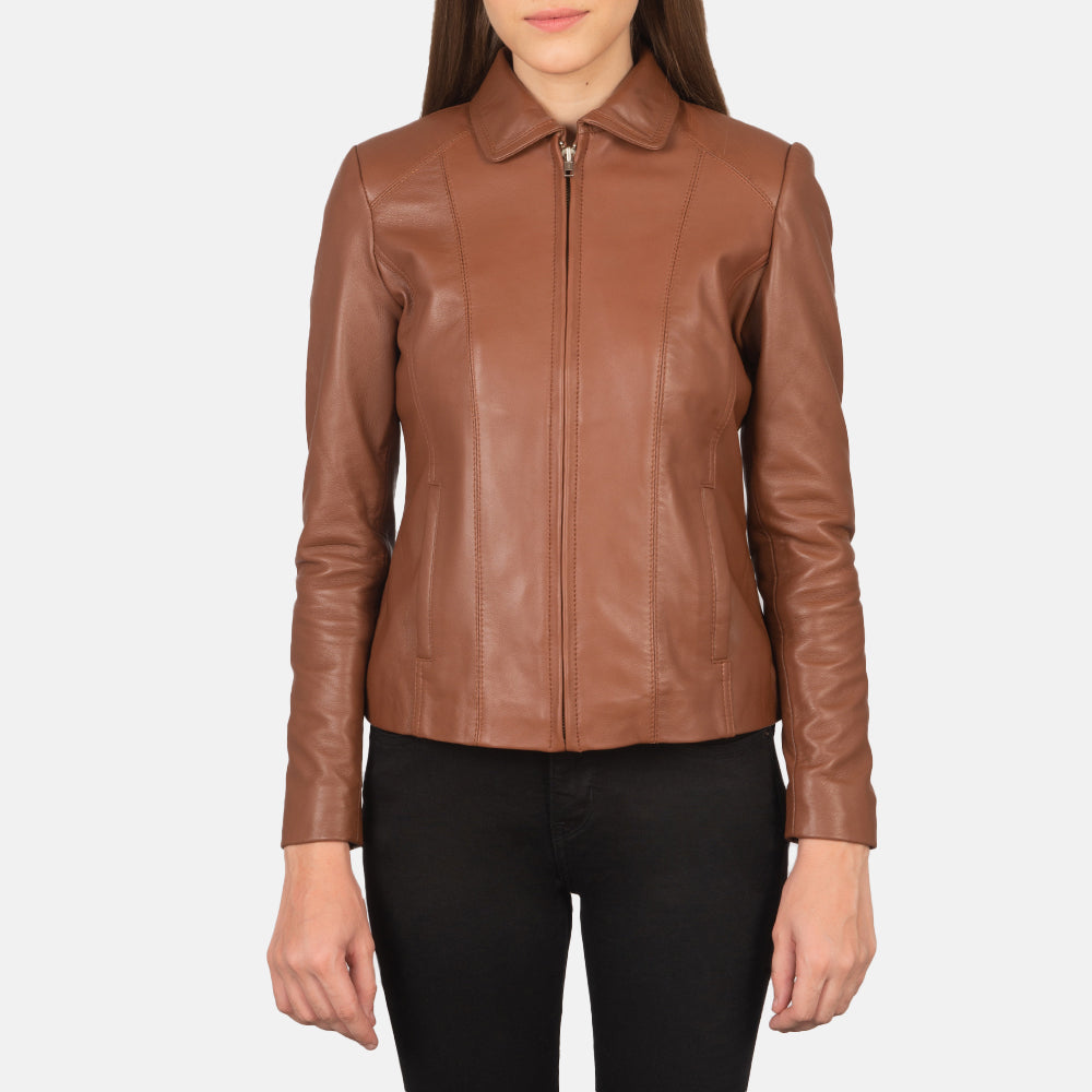 Women's Colette Brown Leather Jacket