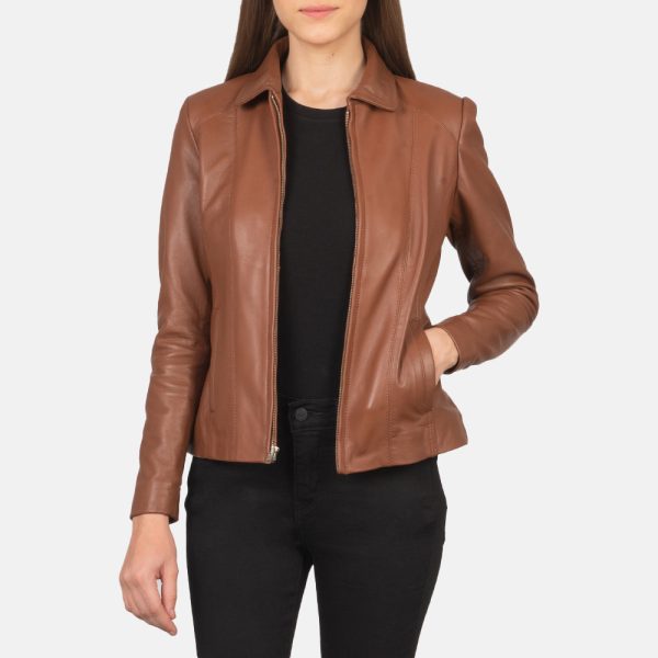 Women's Colette Brown Leather Jacket
