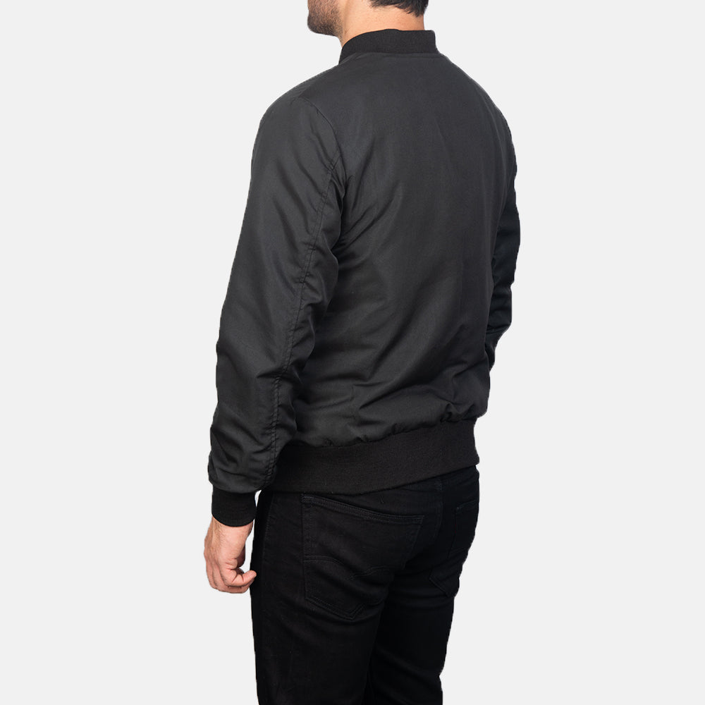 Men's Zack Bomber Satin Black Jacket