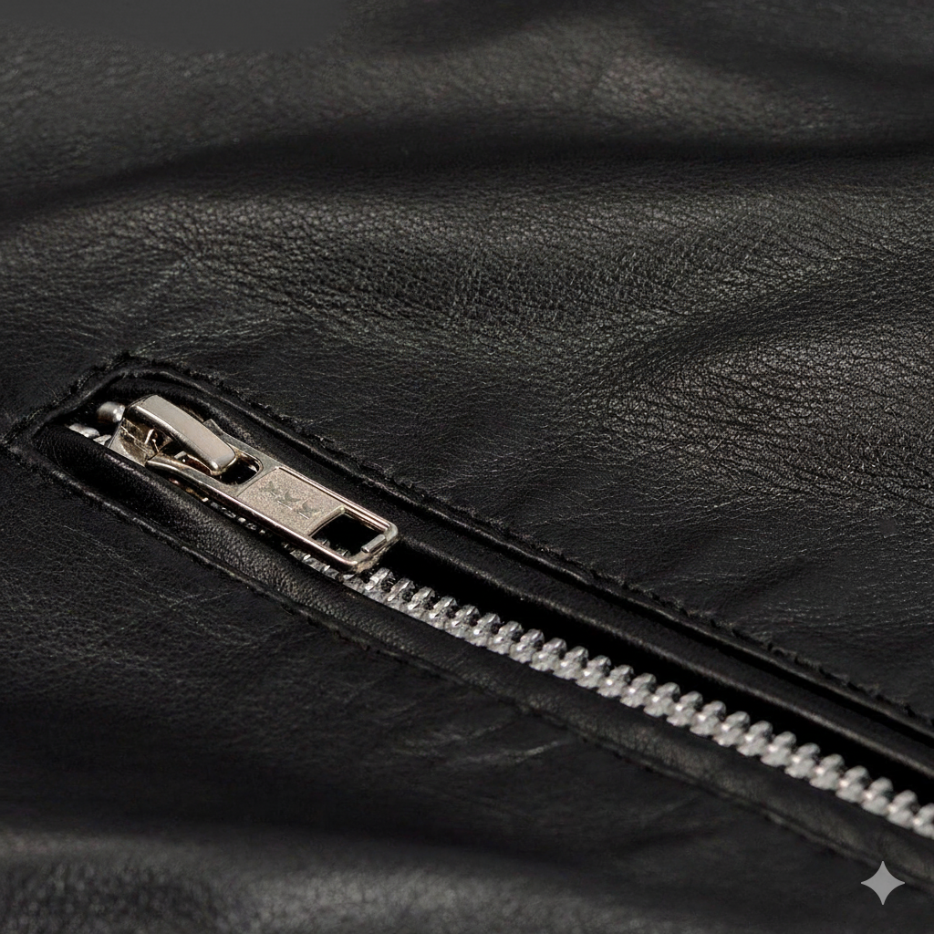 Men's K2 Black Sheepskin Biker Leather Bomber Jacket