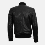 Men's K2 Black Sheepskin Biker Leather Bomber Jacket