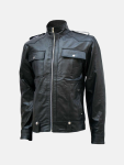 Men's Black Designer Biker Leather Jacket