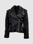 Women's Black Sheepskin Biker Leather Jacket