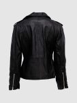 Women's Black Sheepskin Biker Leather Jacket