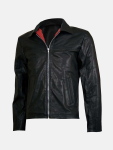 Men's Cafe Racer Black Leather Biker Jacket