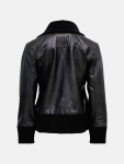 Women's Classic Black Bomber Leather Jacket