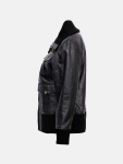Women's Classic Black Bomber Leather Jacket