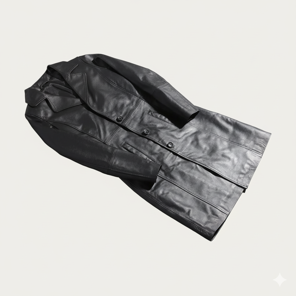 Women's Alexis Black Single Breasted Leather Coat