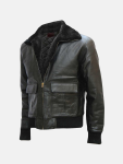 Men's Bomber Aviator Leather Jacket With Fur