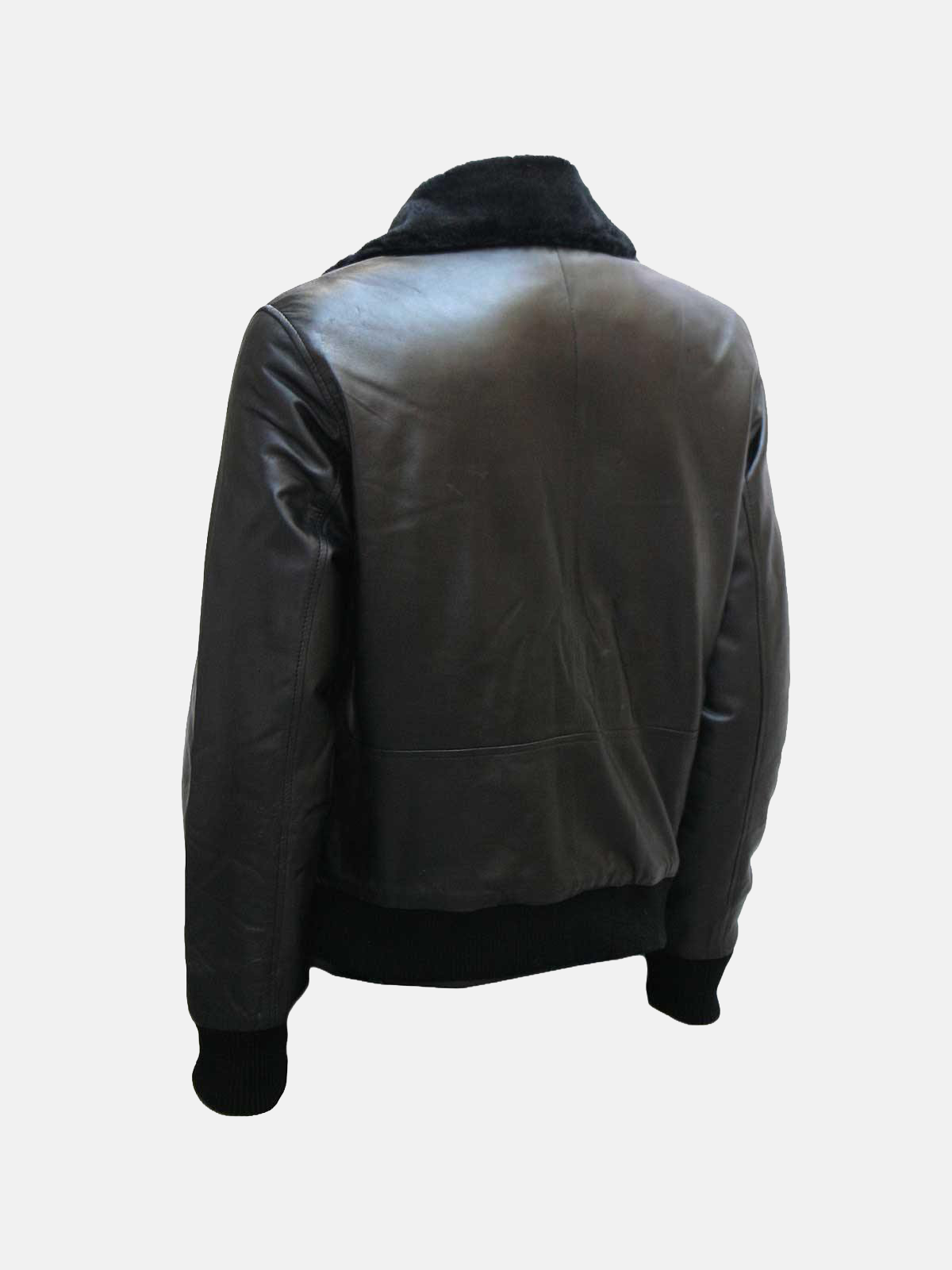 Men's Bomber Aviator Leather Jacket With Fur