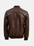 Men's Brown Leather Bomber Biker Jacket