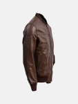Men's Brown Leather Bomber Biker Jacket