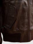 Men's Brown Leather Bomber Biker Jacket