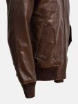 Men's Brown Leather Bomber Biker Jacket