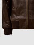 Men's Brown Leather Bomber Biker Jacket