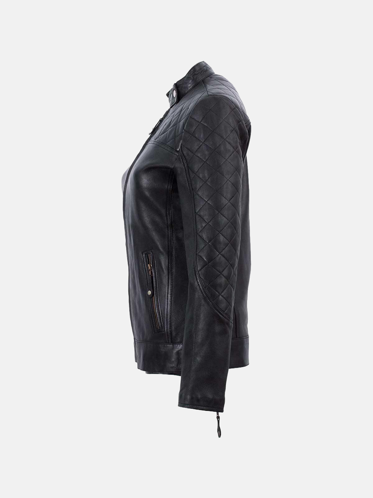 Women's Cafe Racer Leather Biker Jacket